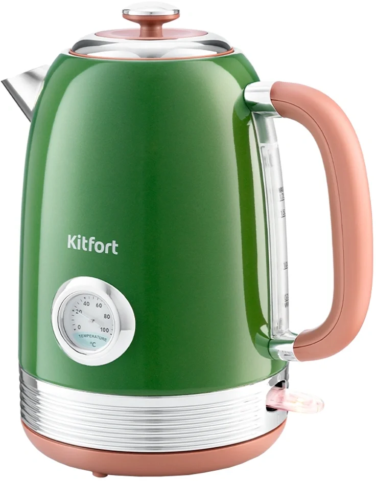 Чайник электрический Kitfort КТ-6110, 1.7 л, 2200 Вт, металлический корпус, автоотключение