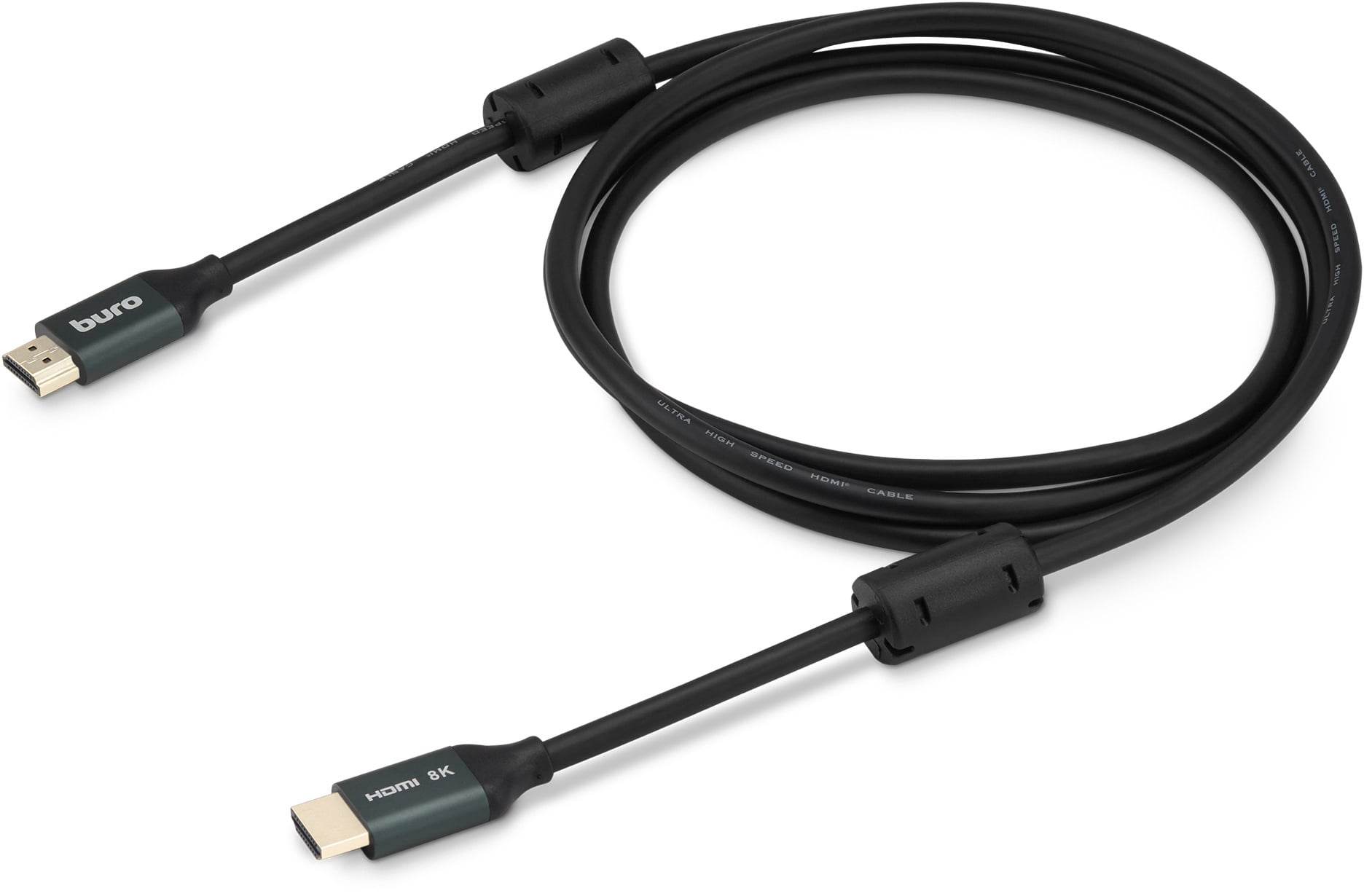 Кабель Buro BHP-HDMI-2.1-2G, HDMI-HDMI, 2 м, HDMI 2.1, ферритовые кольца