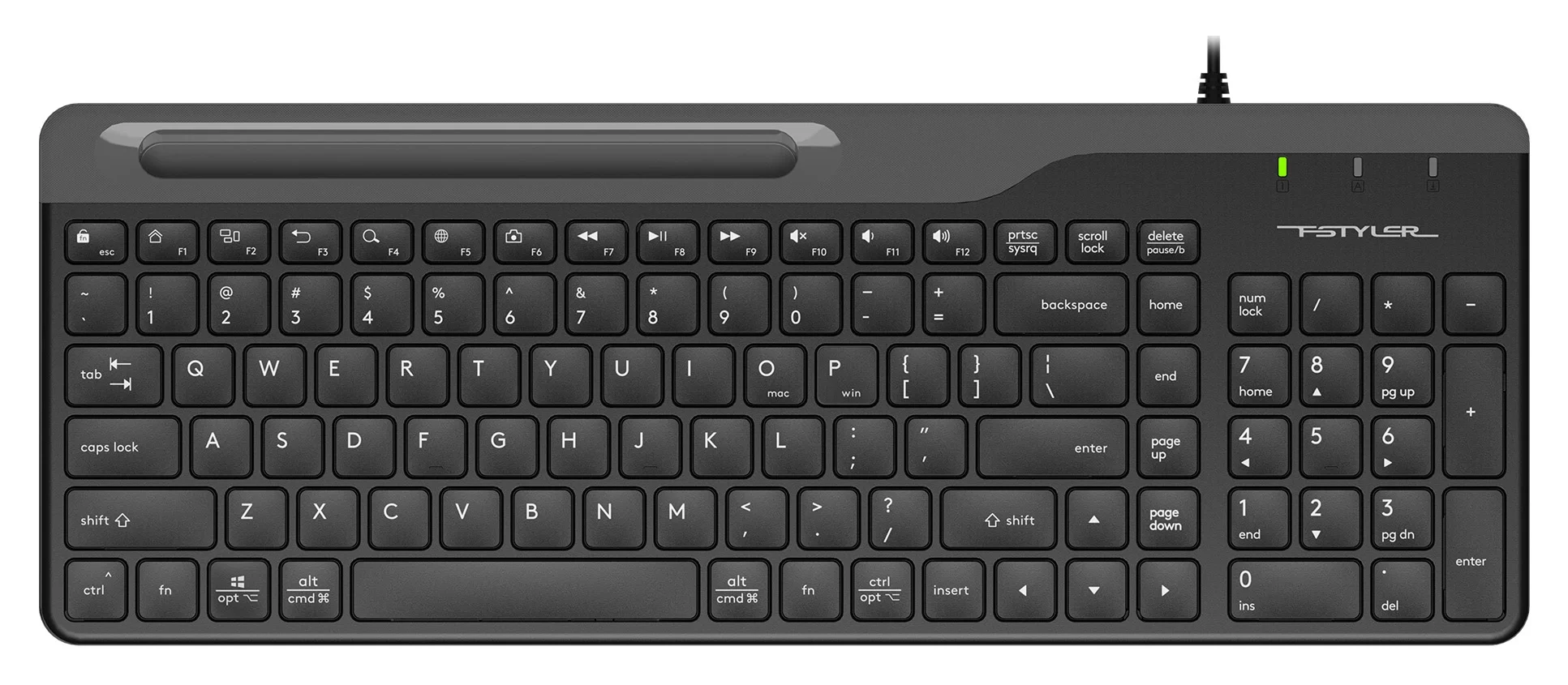 Клавиатура A4Tech Fstyler FK25 Black, USB, 103 клавиши, мембранная