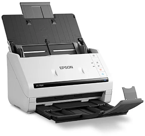 Сканер протяжный Epson WorkForce DS-770II (B11B262401/501), A4, 600×600 dpi, ADF 100 листов, 210000 стр/мес