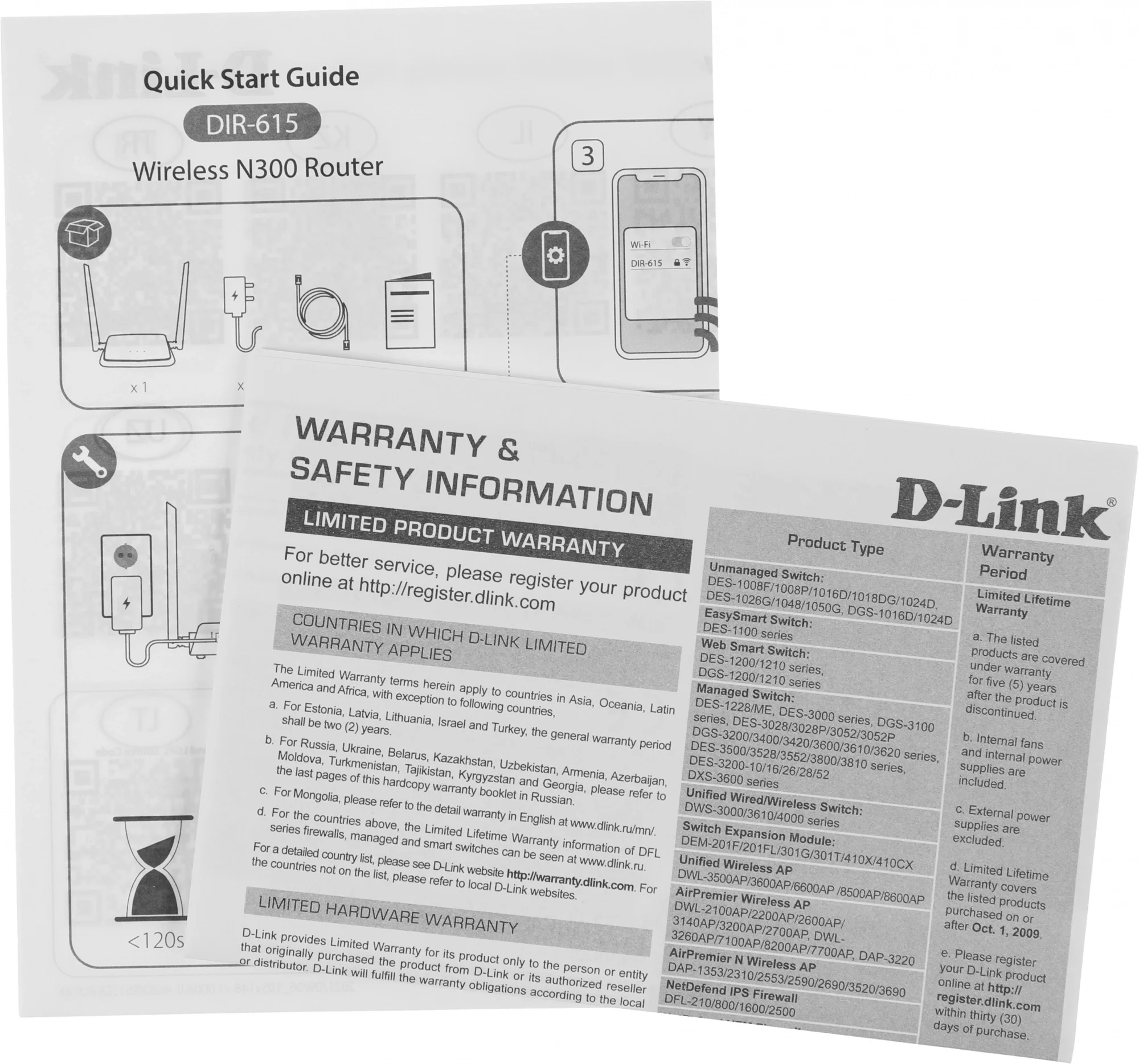 Маршрутизатор D-Link DIR-615/Z1A, N300, 2,4 ГГц, 1×WAN 100 Мбит/с, 4×LAN
