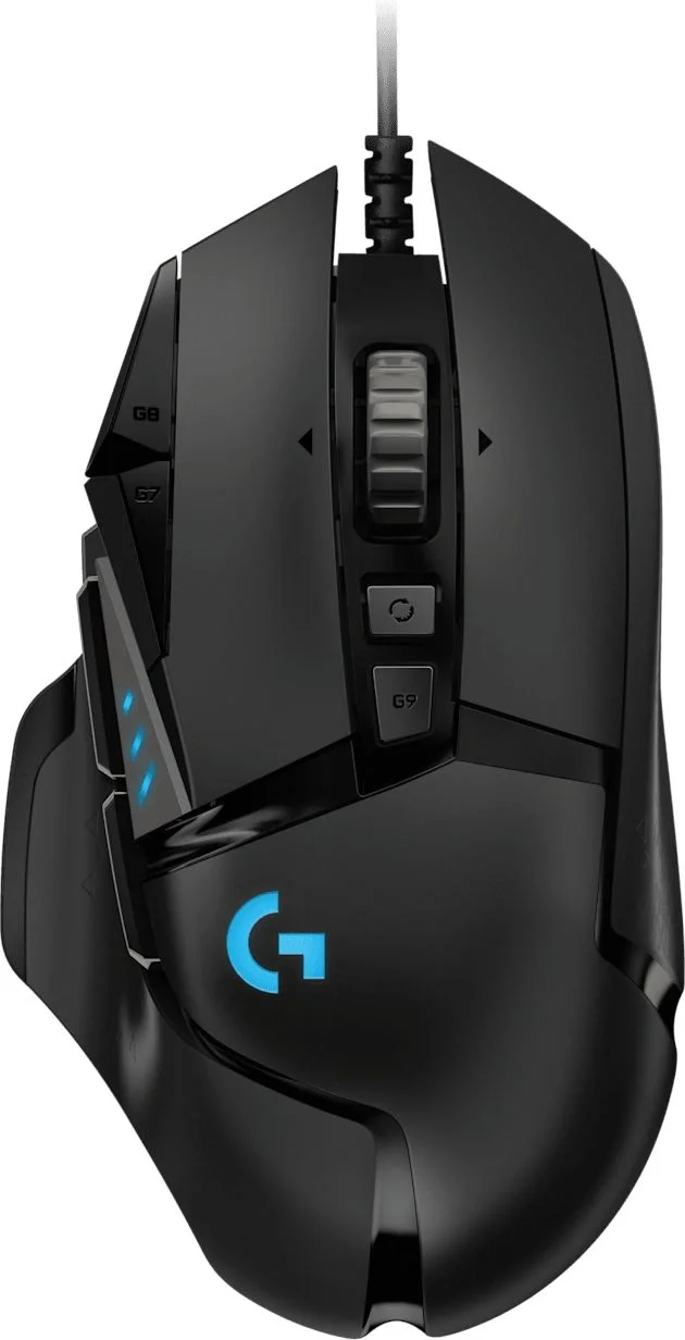 Мышь игровая Logitech G502 Hero16K черная, оптическая (Hero25K) , 100-25600dpi, 1мс, USB 2.1м, 11 кнопок (2 механика), RGB подсветка, утяжелители, под правую руку