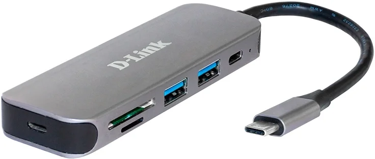 USB-хаб D-Link DUB-2325/A2A, 2×USB 3.0, 1×USB-C, SD/microSD