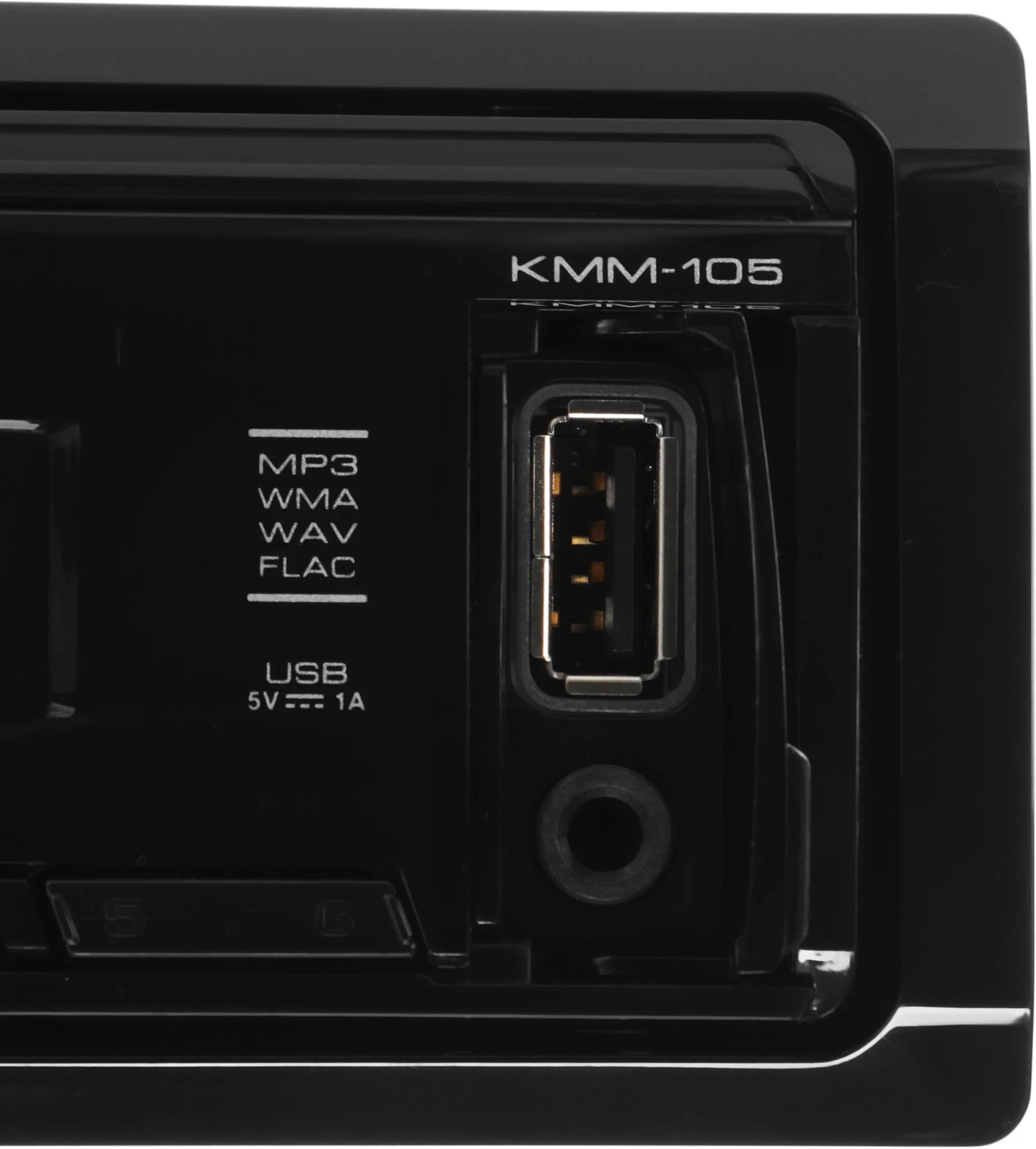 Автомагнитола Kenwood KMM-105, 1 DIN, USB Type-A, AUX, 4×50 Вт, съёмная панель