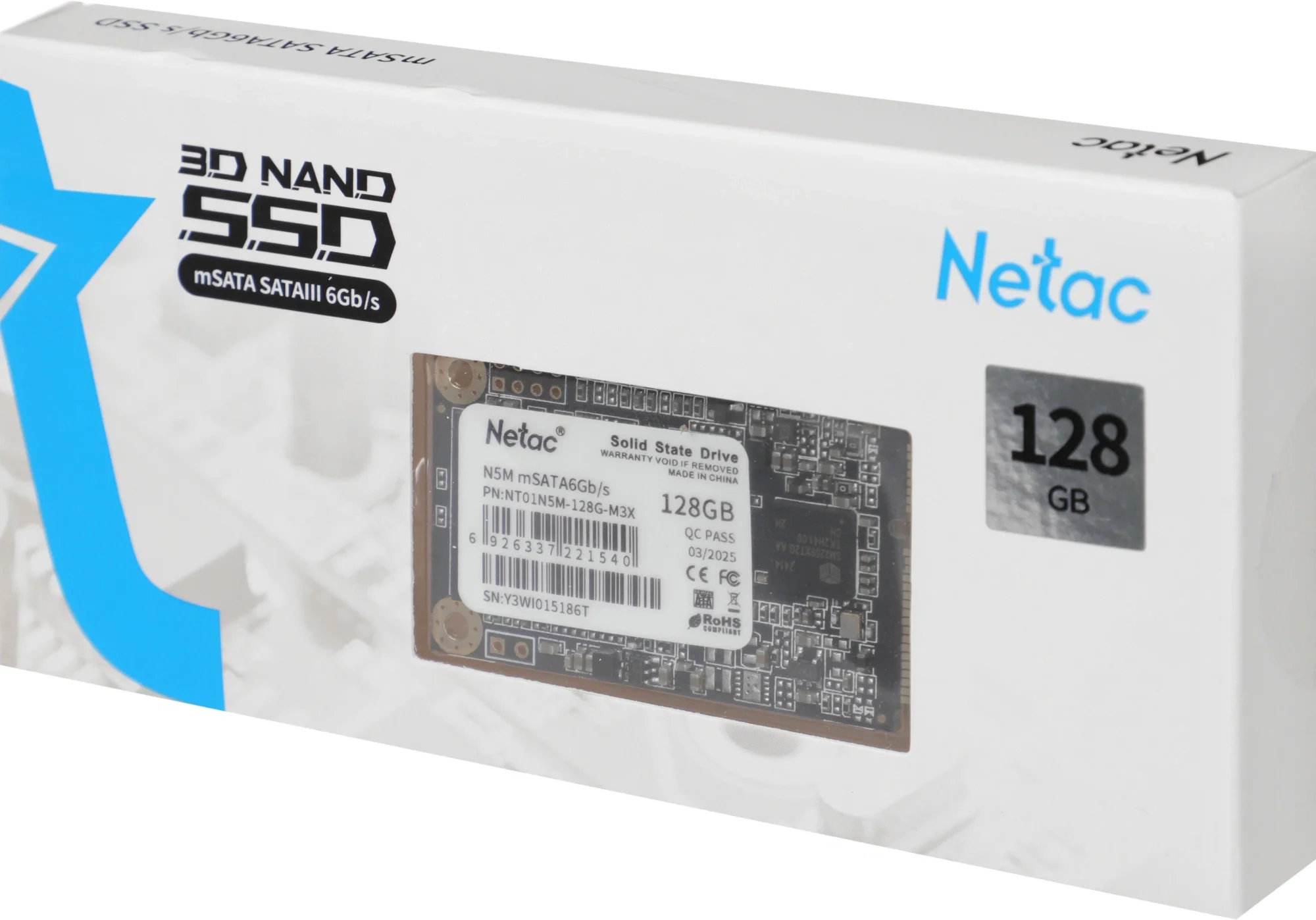 SSD Netac NT01N5M-128G-M3X, 120 ГБ, 2.5", SATA