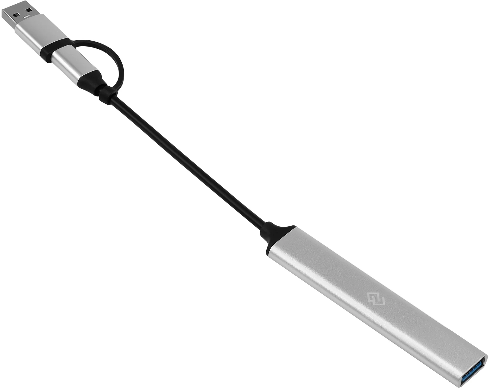 USB-концентратор Digma DHUB-4USB-AC-2.0, USB-C + USB-A, 4 порта USB 2.0, серебристый