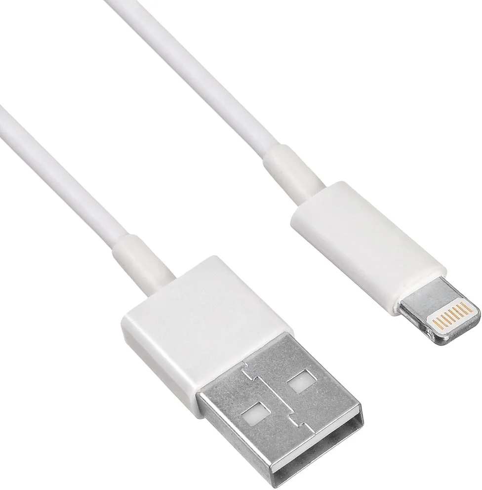Кабель KINGPRICE KP-USBAL-1M, USB-A — Lightning, 1 м, 2.4 А, белый