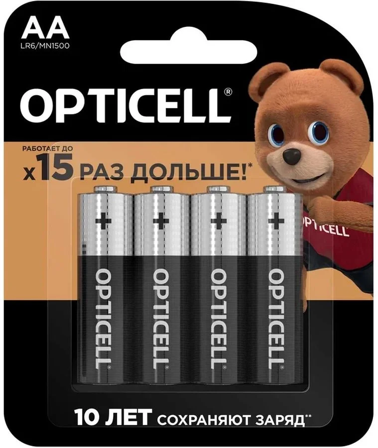 Батарейка Opticell Basic AA (LR6), алкалиновая, 1,5 В, 4 шт