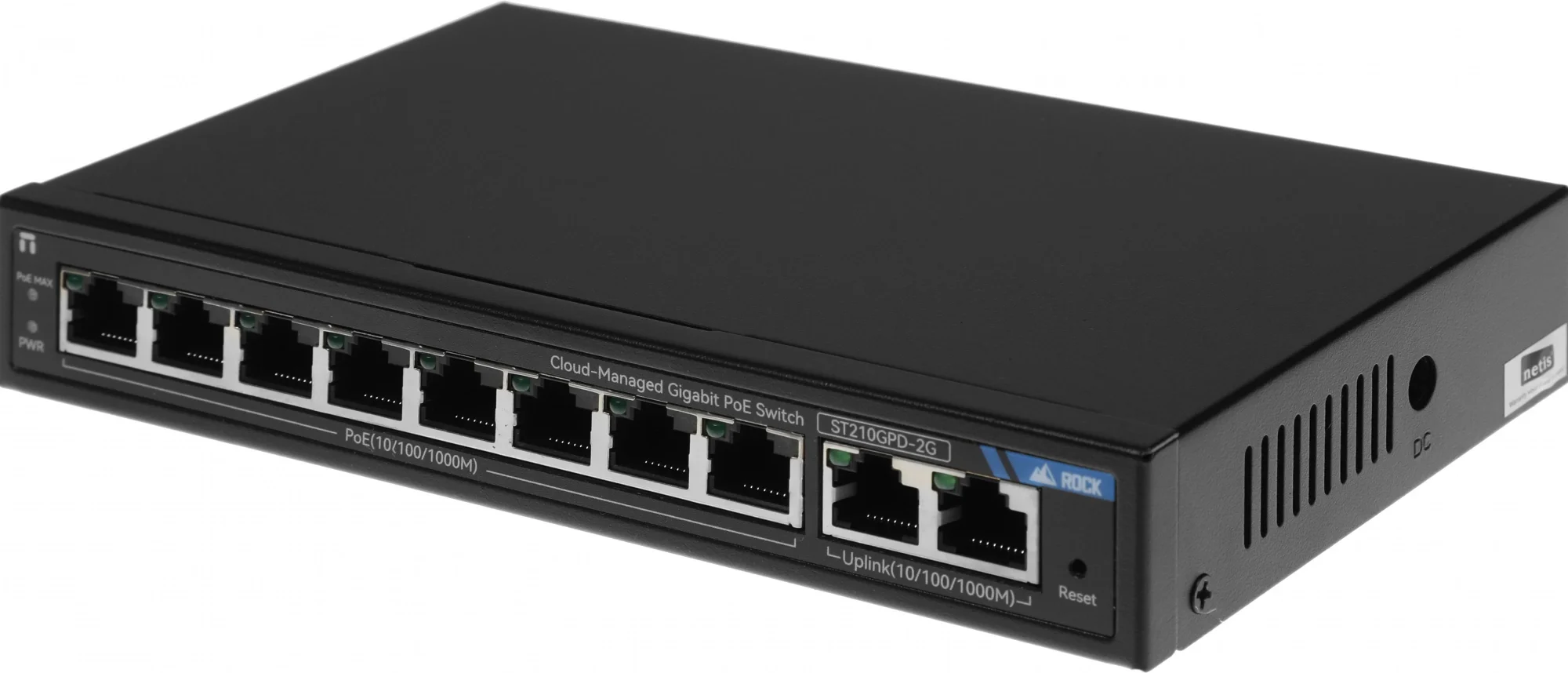 Коммутатор Netis ST210GPD-2G, L2 управляемый, 8×1GbE PoE + 2×1GbE uplink, 117 Вт