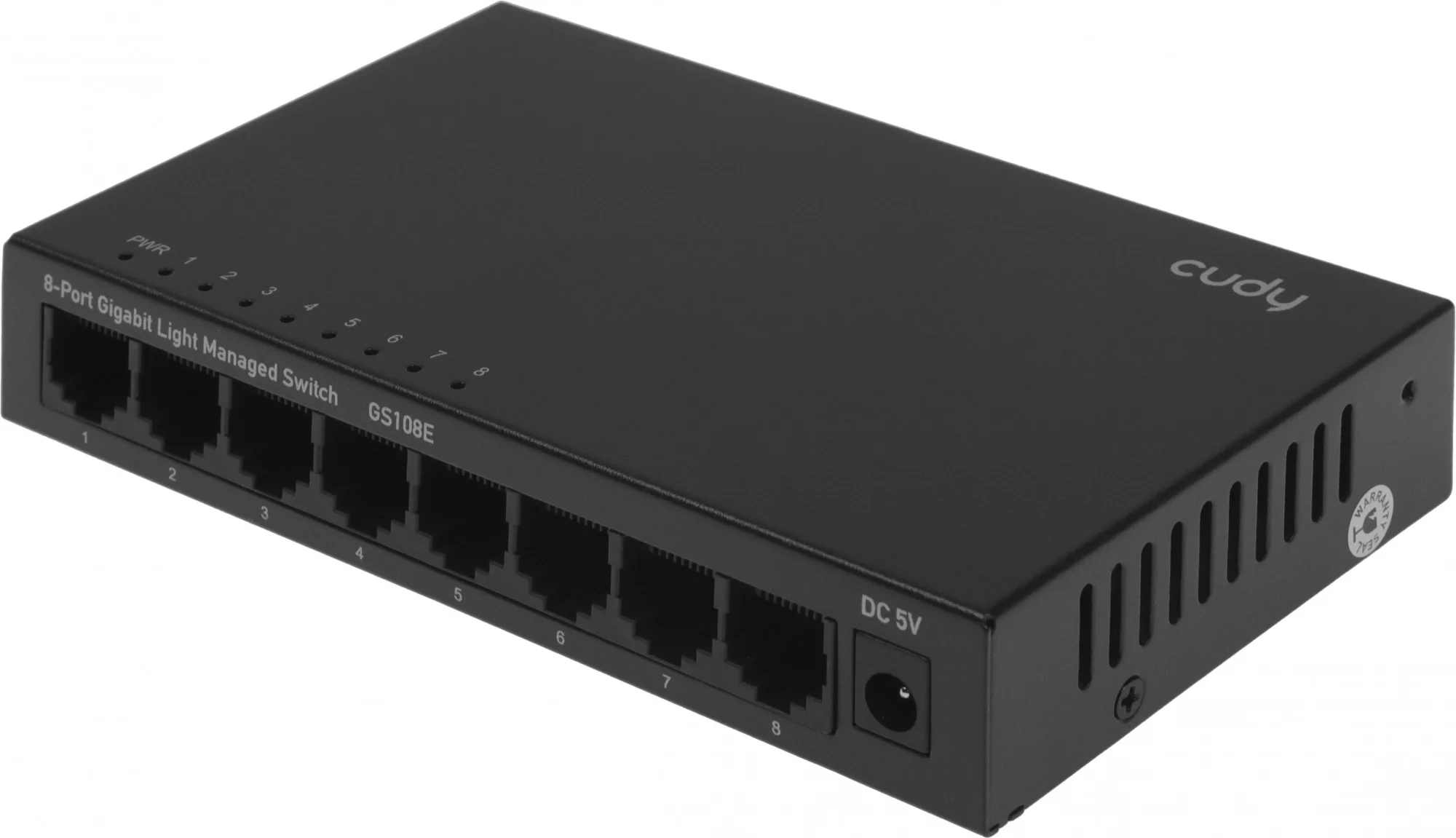 Коммутатор CUDY GS108E, L2 Light Managed, 8×1GbE RJ45, 16 Гбит/с, металлический корпус