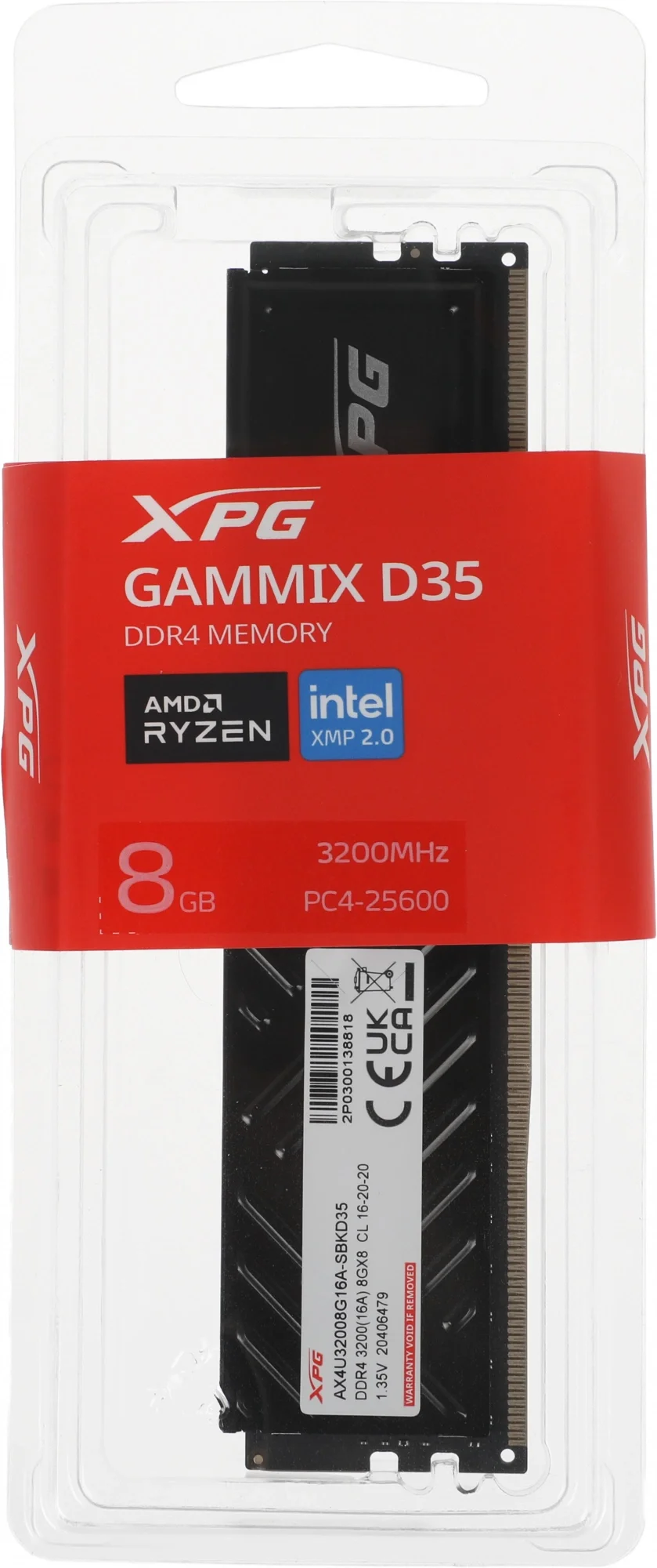 Модуль памяти A-DATA AX4U32008G16A-SBKD35, 8GB DDR4 3200, XPG Gammix D35