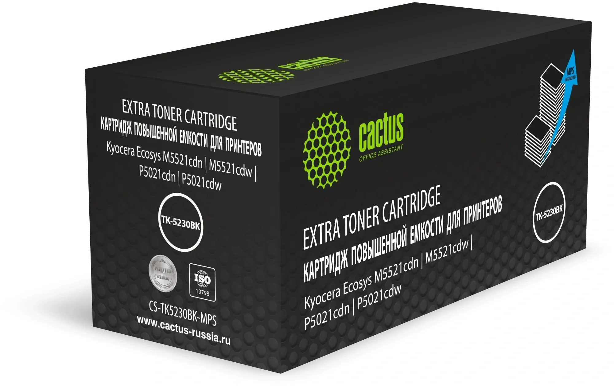 Картридж CACTUS CS-TK5230BK-MPS, черный, лазерный, 5200 страниц, с чипом