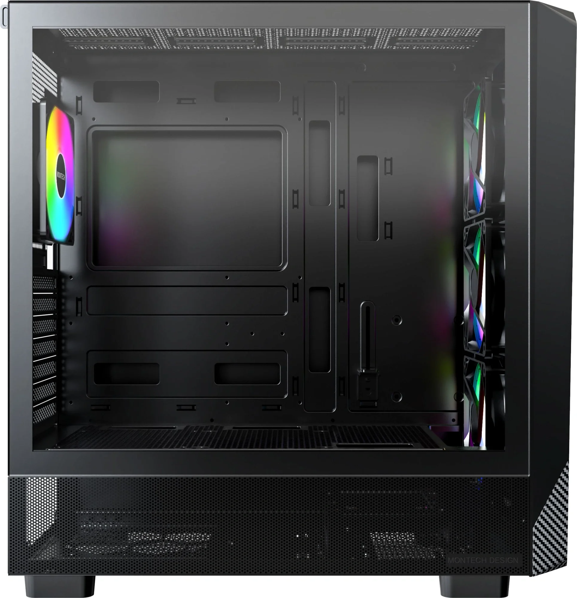 Корпус Montech X5 BLACK, ATX, Midi-Tower, черный