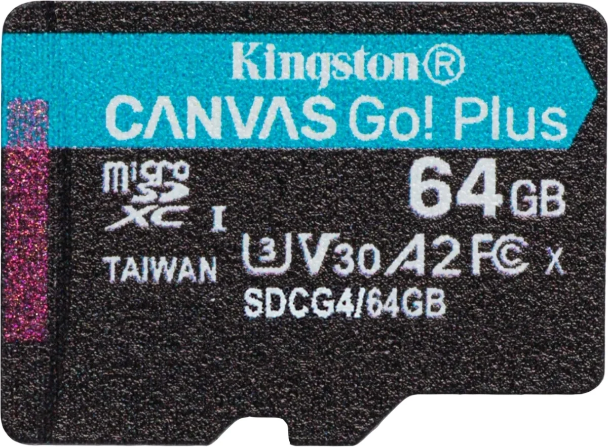 Карта памяти Kingston SDCG4/64GBSP Canvas Go! Plus, microSDXC 64 ГБ, UHS-I U3 V30 A2