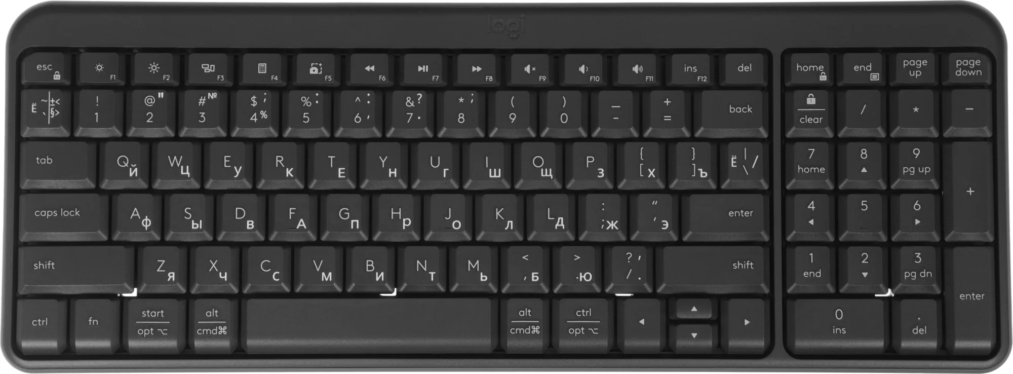 Клавиатура Logitech K251, Bluetooth, 99 клавиш, мембранная, графит