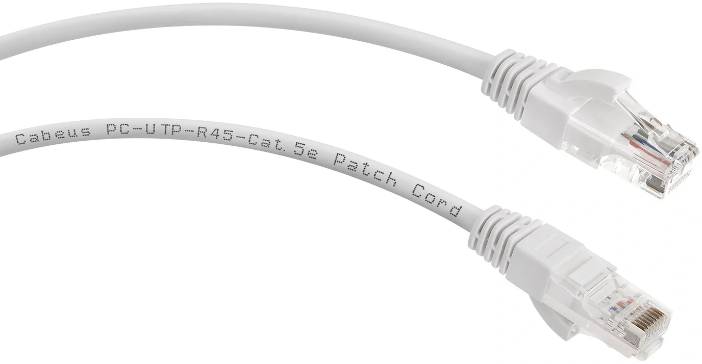 Патч-корд Cabeus PC-UTP-RJ45-Cat.5e-5m-WH, Cat.5e, 5 м, белый