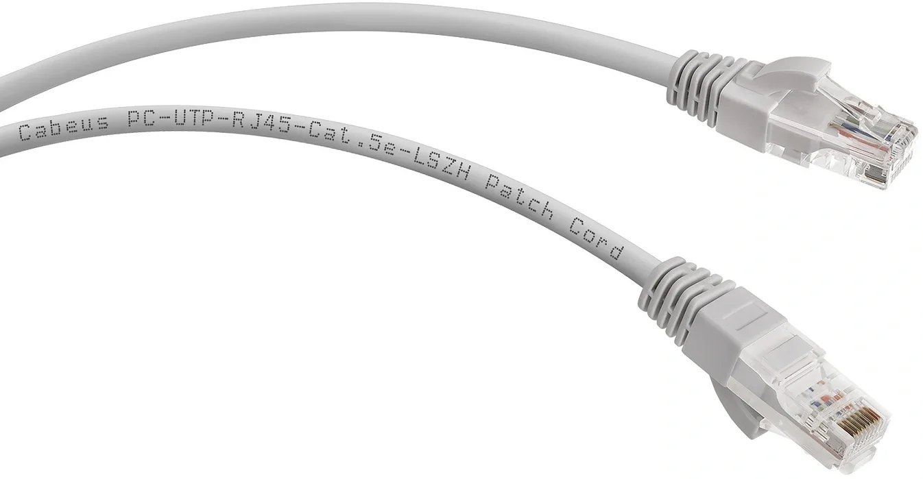 Патч-корд Cabeus PC-UTP-RJ45-Cat.5e-2m-LSZH, U/UTP, Cat.5e, 2м, LSZH