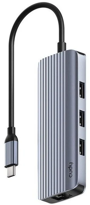 Концентратор USB Cudy UH606, 6-в-1, USB-C, HDMI, Ethernet