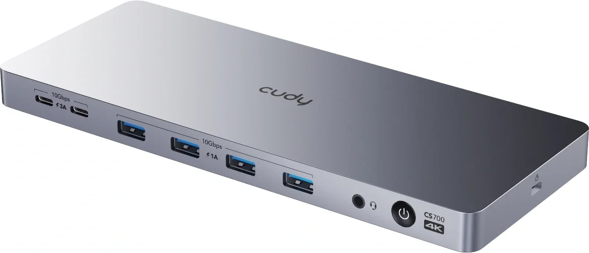 Док-станция CUDY CS700, 13-в-1, USB-C 10 Гбит/с, 2×4K, 150 Вт
