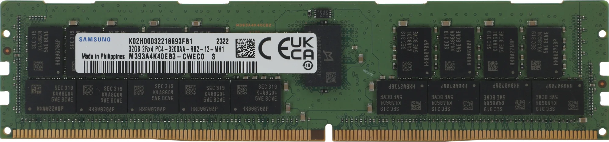 Серверная память Samsung M393A4K40EB3-CWE, 32GB, DDR4-3200, RDIMM ECC Reg