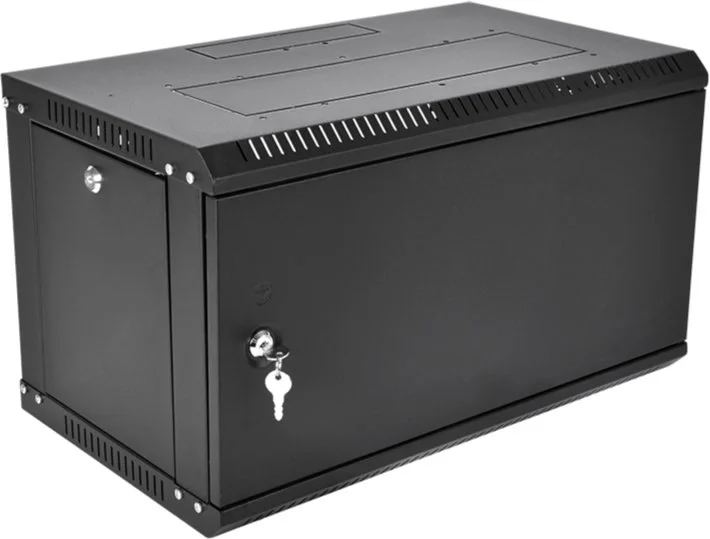 Шкаф телекоммуникационный ЦМО ШРН-Э-6.650.1-9005, настенный, 6U, 19", черный