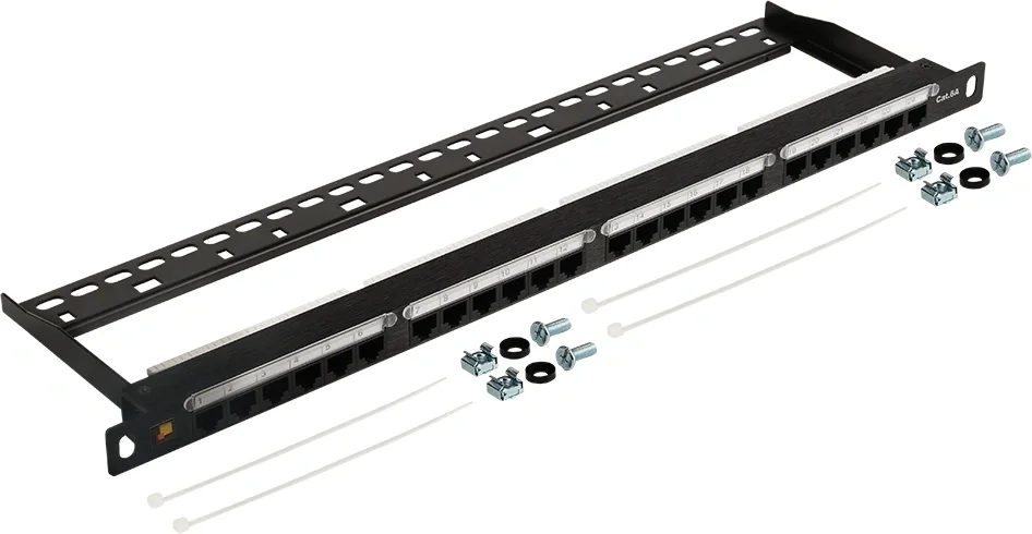 Патч-панель LANMASTER LAN-PPC24U6A, 19", 24×RJ45 кат.6A, UTP, 0.5U
