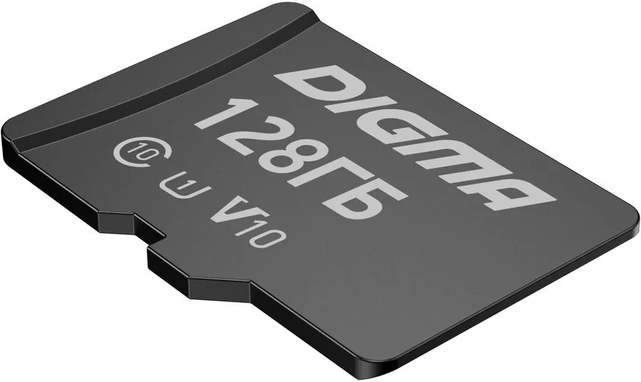 Карта памяти Digma DGFCA128A01, microSDXC 128 ГБ, UHS-I U1 Class 10 V10, с адаптером SD