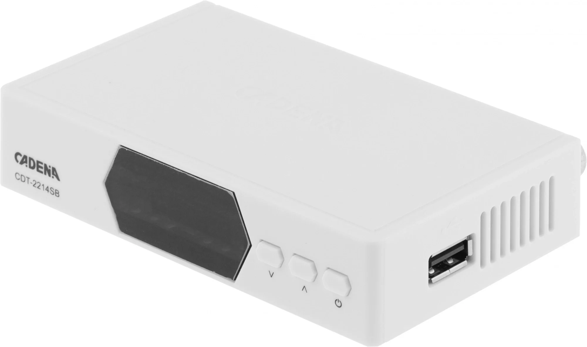 Приставка для цифрового ТВ Cadena CDT-2214SB, DVB-T2/T, HDMI, USB 2.0, белая