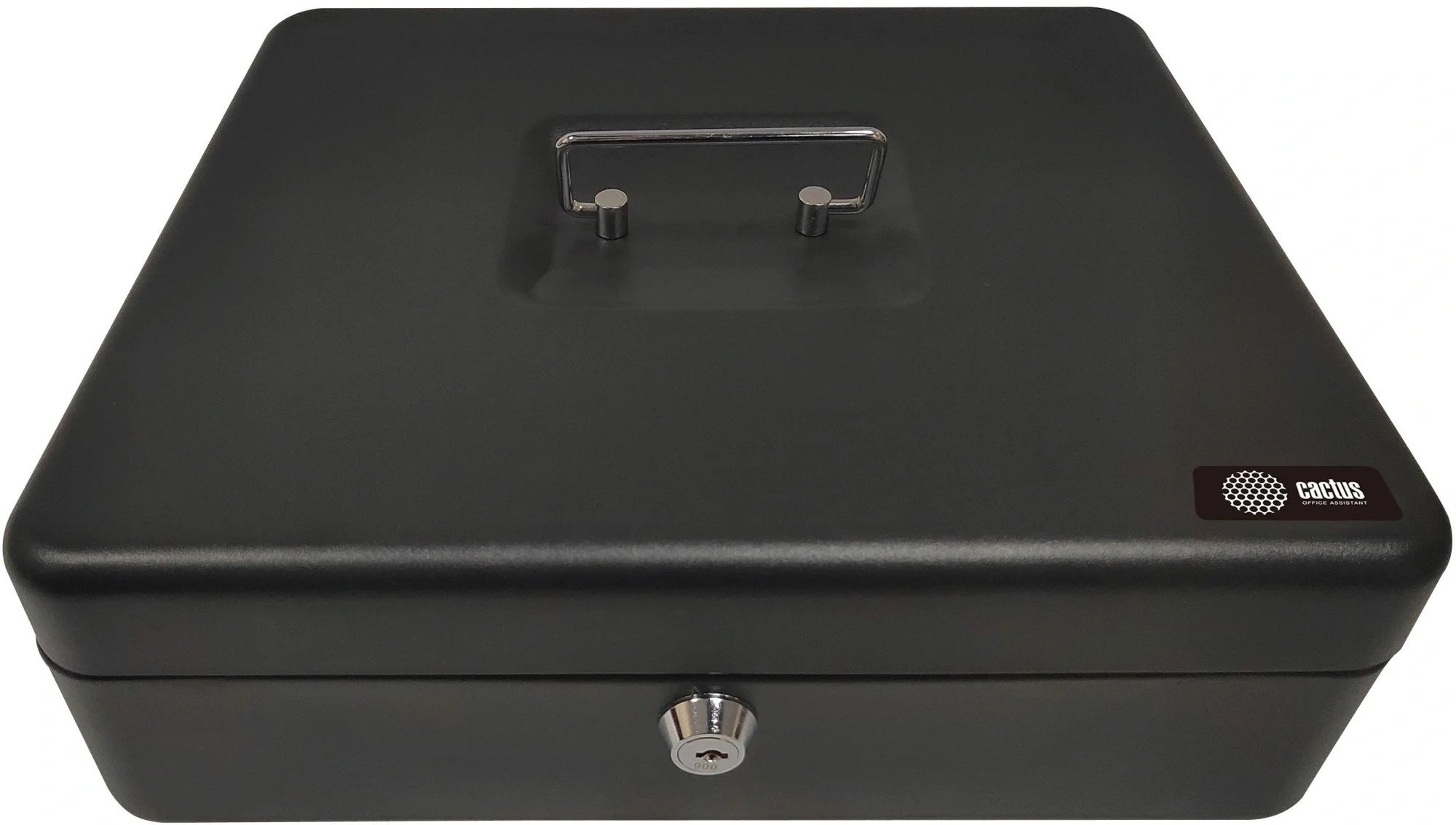 Ящик для денег Cactus CS-CB-004, ключевой, сталь, 90x300x240 мм, графит