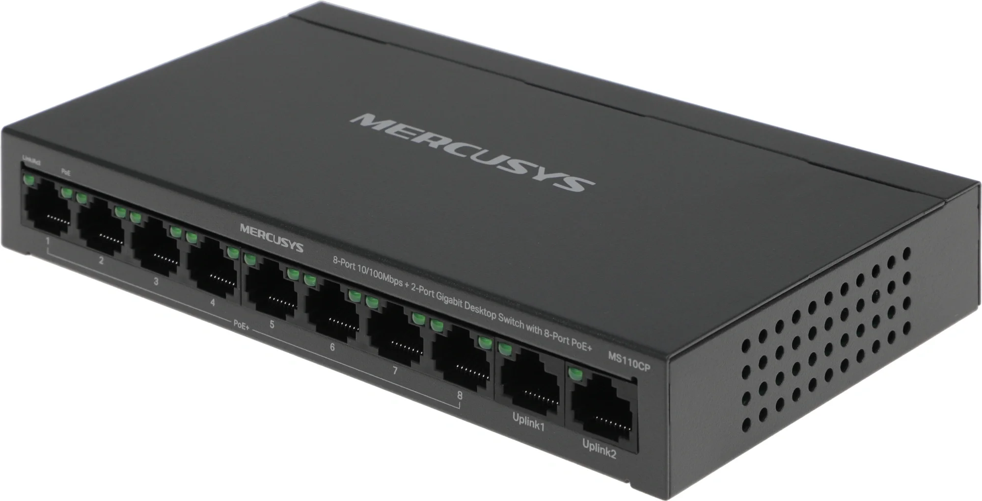 Коммутатор Mercusys MS110CP, 8×10/100 Мбит/с PoE+ + 2×1 Гбит/с, 65 Вт