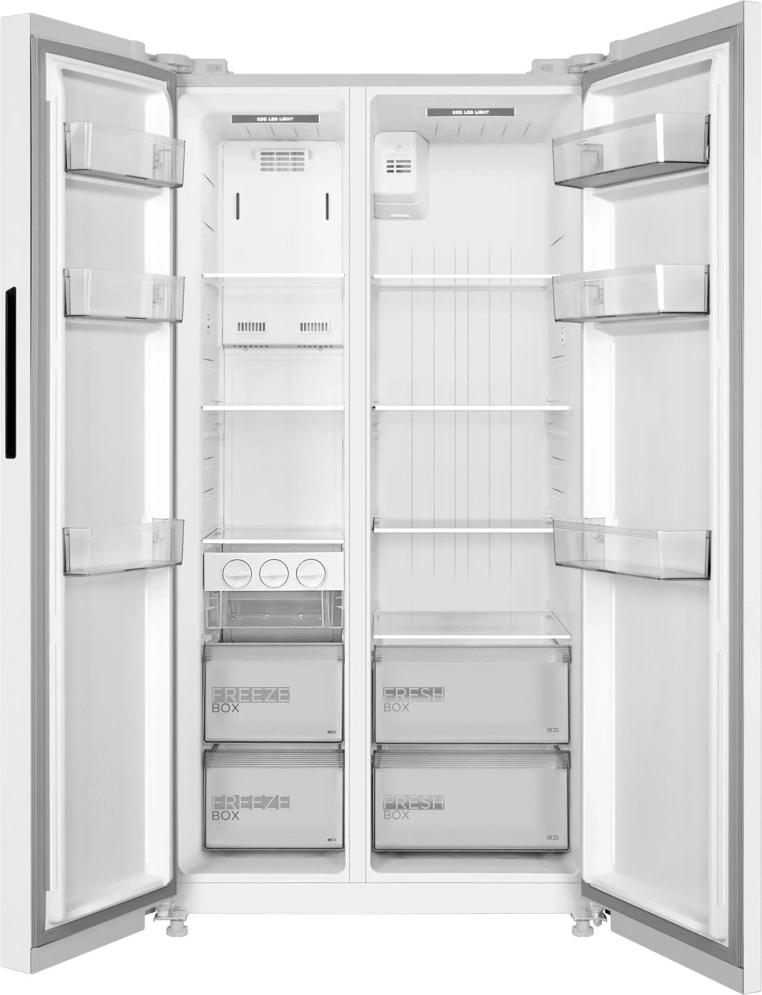 Холодильник MIDEA MDRS710FGE01, Side-by-Side, 587 л, инверторный, белый