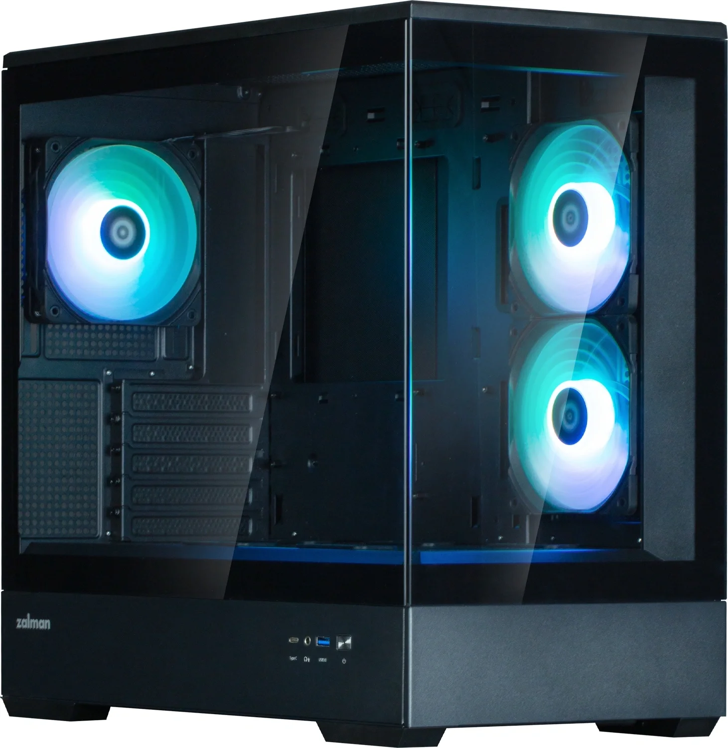 Корпус Zalman P30 Black V2, mATX Mini Tower, 3×120 мм ARGB, без БП