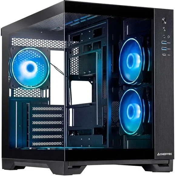 Корпус ПК Chieftec GM-30B-TG-OP, Visio, ATX, без БП, черный