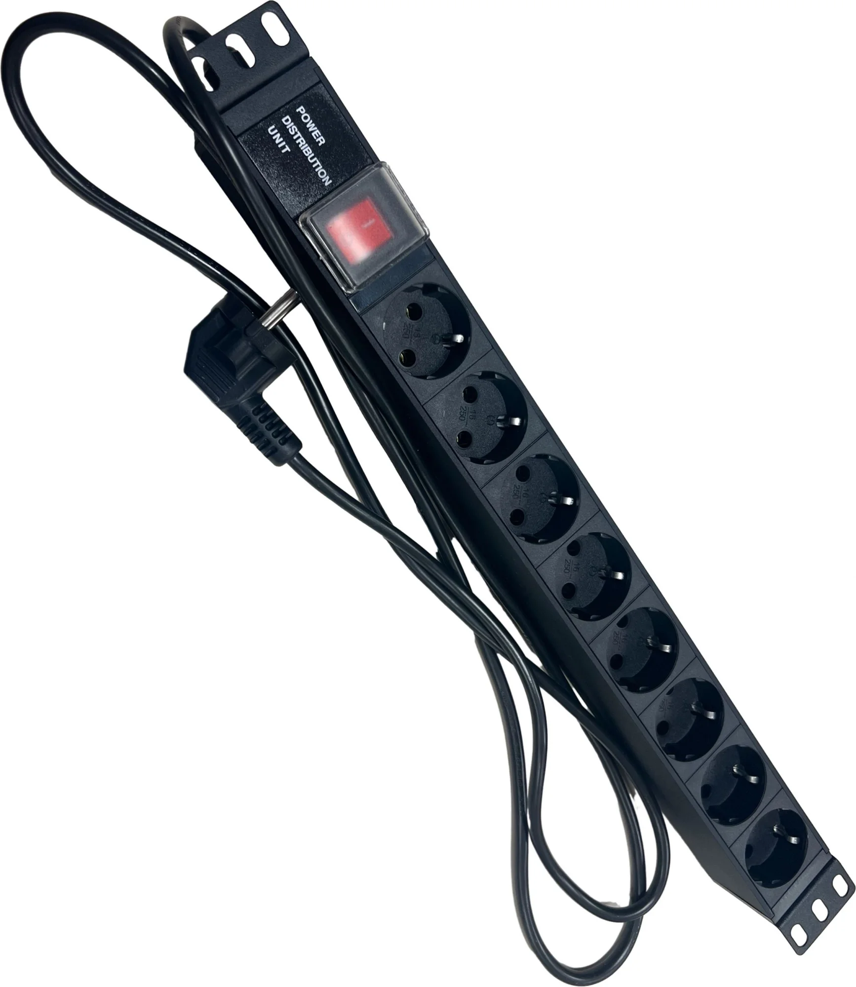 Блок распределения питания NTSS NTSS-PDU-DA2034, 8×Schuko, 16 А, 1.8 м, горизонтальный