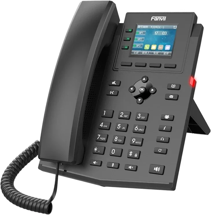 IP-телефон FANVIL X303-2 Wire, 4 SIP-линии, 2,4" LCD, HD Voice, PoE
