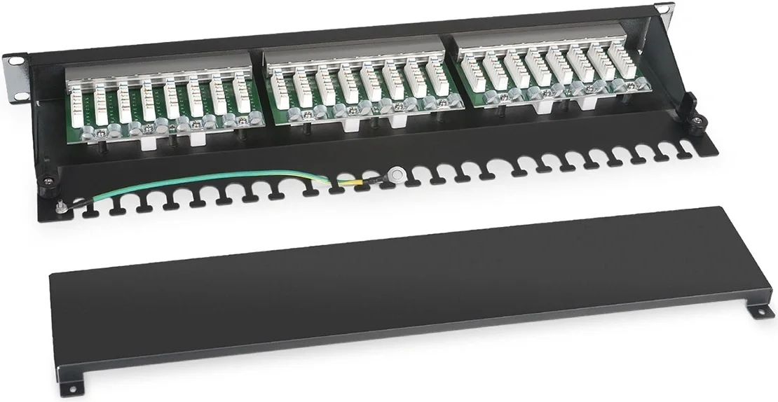 Патч-панель Cabeus PL-24-Cat.6-SH-Dual, 19" 1U, 24 порта RJ-45, кат. 6, экранированная