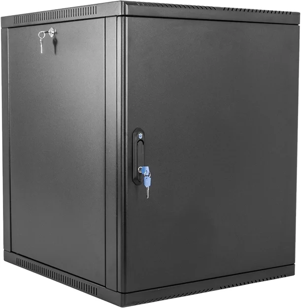Шкаф телекоммуникационный настенный ЦМО ШРН-12.350.1-9005, 12U, 19", 600×350 мм, чёрный