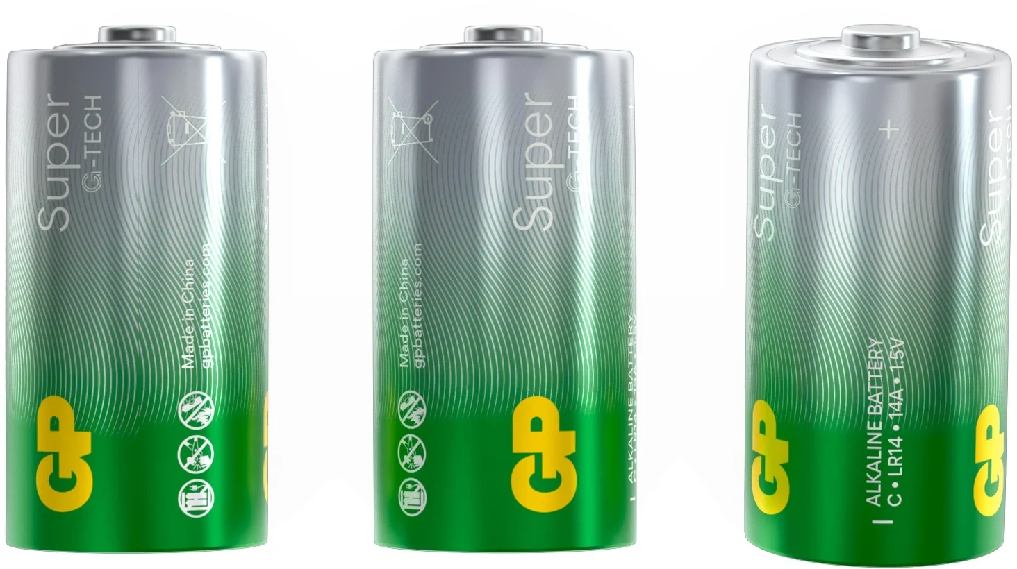 Батарея GP Super G-Tech Alkaline 14A LR14 C, щелочная, 1.5 В, 2 шт, блистер