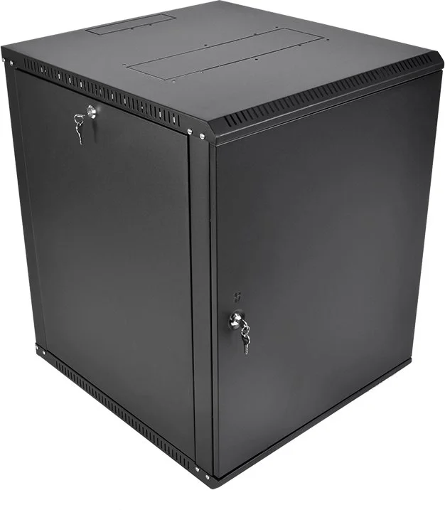 Шкаф настенный ЦМО ШРН-Э-12.650.1-9005, 12U, 608×600×650 мм, разборный, чёрный