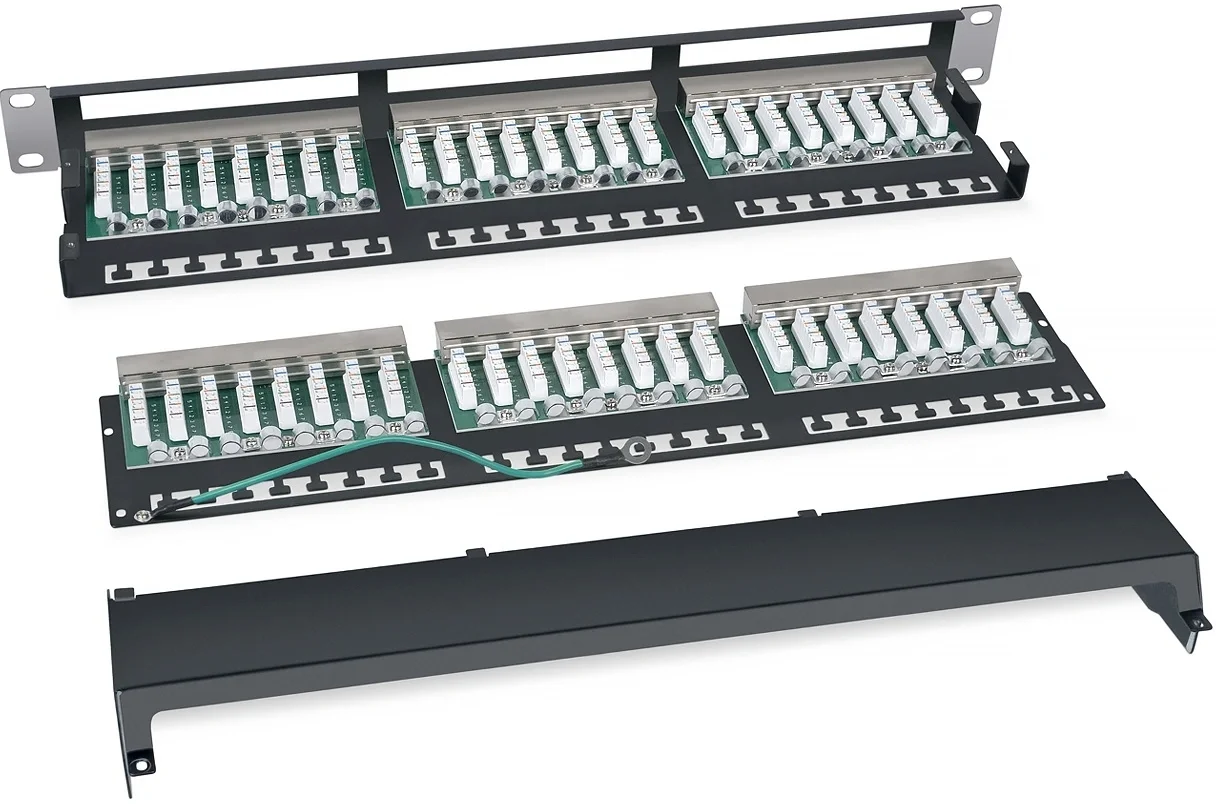 Патч-панель Cabeus PLHD-48-Cat.5e-SH-Dual IDC-1U, 19", 1U, 48×RJ-45, кат. 5e, экранированная