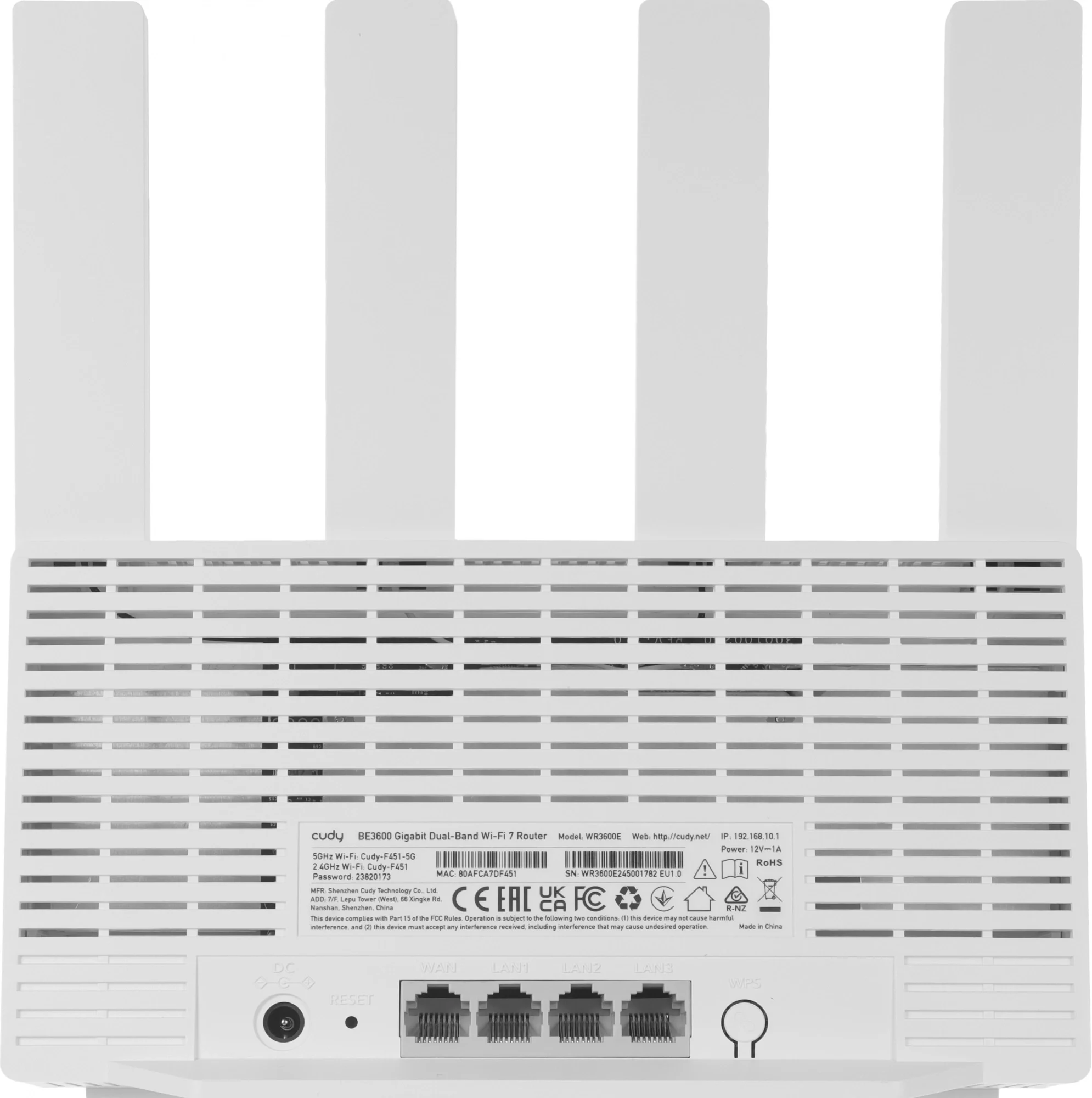 Маршрутизатор Cudy WR3600, BE3600, Wi-Fi 7, 5×1GbE