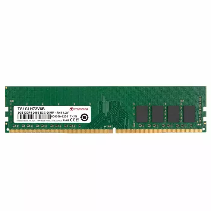 Модуль памяти Transcend TS1GLH72V6B, DDR4 DIMM 8 ГБ, 2666 МГц, ECC, 1Rx8