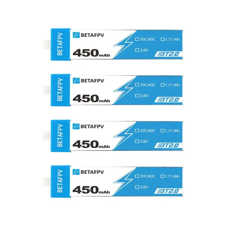 Аккумулятор BETAFPV BT2.0 450mAh 1S 30C HV Battery, LiPo, 450мАч, 1S, BT2.0
