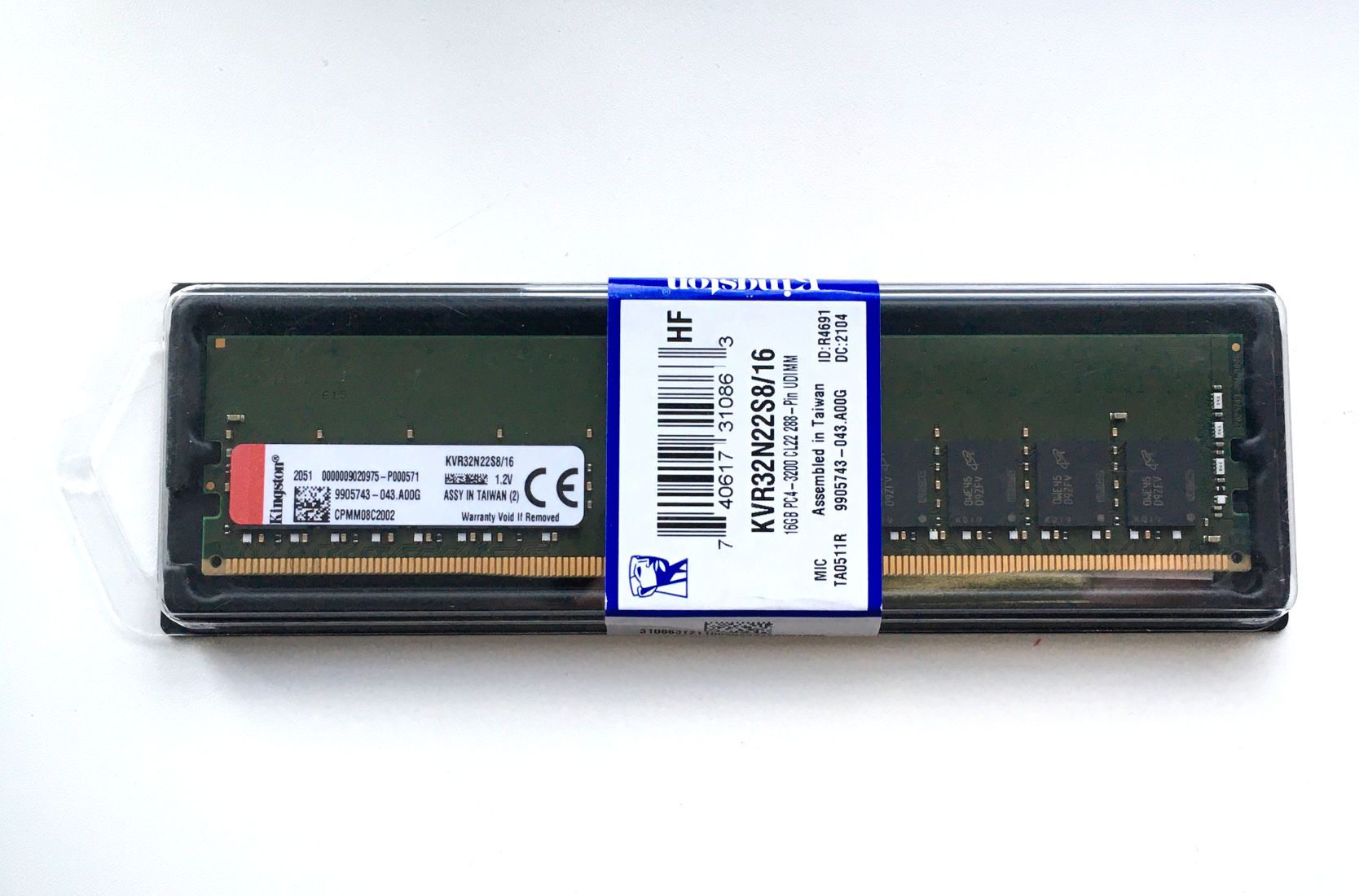 Оперативная память Kingston KVR32N22S8/16, 16ГБ, DDR4, 3200MHz