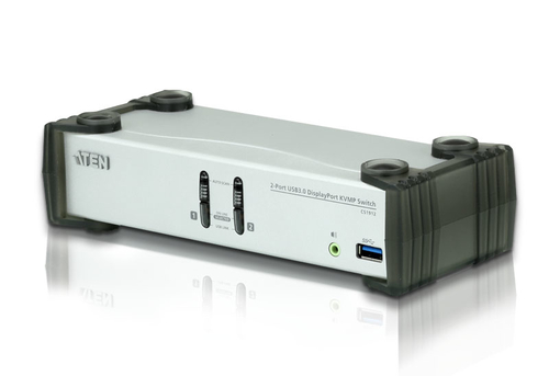 KVM-переключатель ATEN CS1912-AT-G, 2 порта, DisplayPort, USB 3.0, 4K 30 Гц