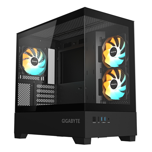 Корпус Gigabyte GB-C201P C201 Panoramic, Midi Tower, mATX, без БП, черный