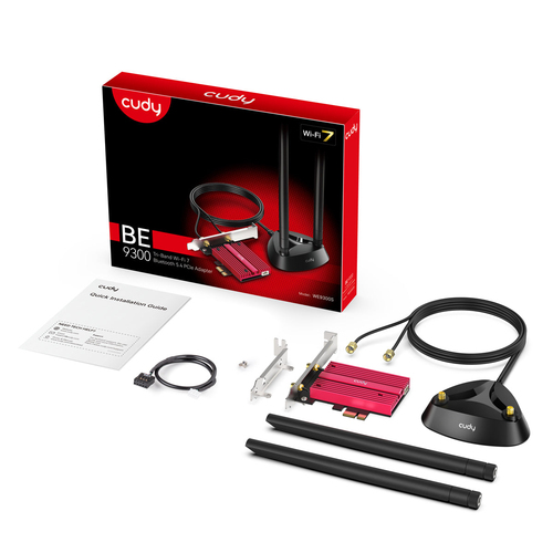 Адаптер Wi-Fi CUDY WE9300S, BE9300, Wi-Fi 7, PCI-E, Bluetooth 5.4