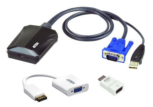 Консольный адаптер ATEN CV211CP, USB, VGA, до 1920x1200, 2 компьютера