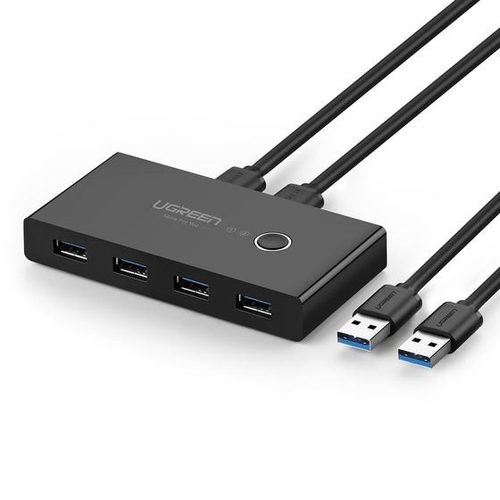 USB-хаб Ugreen US216-30768, 4 порта USB 3.0, переключатель 2→4