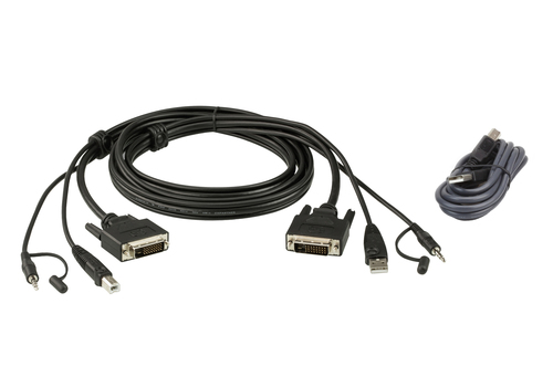 Комплект кабелей Aten 2L-7D02UDX2, USB DVI-D, 1.8м